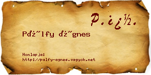 Pálfy Ágnes névjegykártya