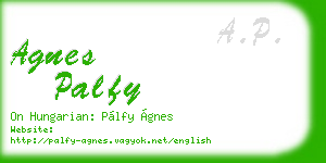 agnes palfy business card